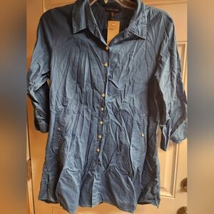 Eileen Fisher Indigo Shirt Size M.